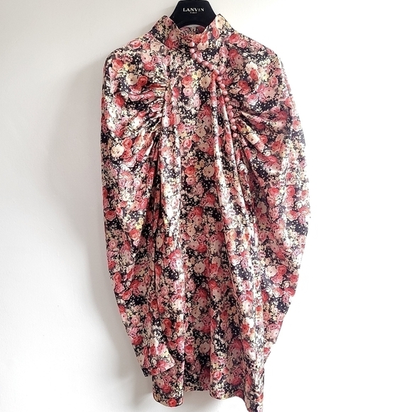 New Rotate Birger Christensen Kim Floral Whitecap Gray Mini Dress NWT Size 4 US - Picture 10 of 17